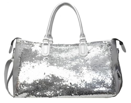 Premium Large Capacity Gym Travel Yoga Bag for Women Sequin Handbag with Wet or Dry Compartment