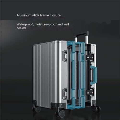 Suitcase All-metal Box, Aluminum-magnesium Alloy Trolley Suitcase, Caster Suitcase, Men's And Women's Suitcase Suitcase Tags(Gray)4