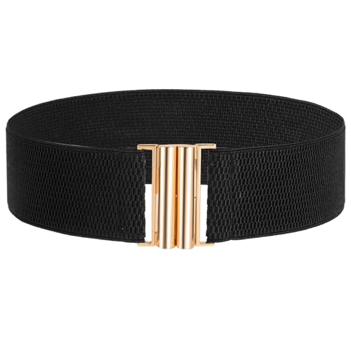 Women No Show Stretch Belt Elastic Web Strap Belt with Flat Buckle Waist Belts for Jeans Pants Dresses
