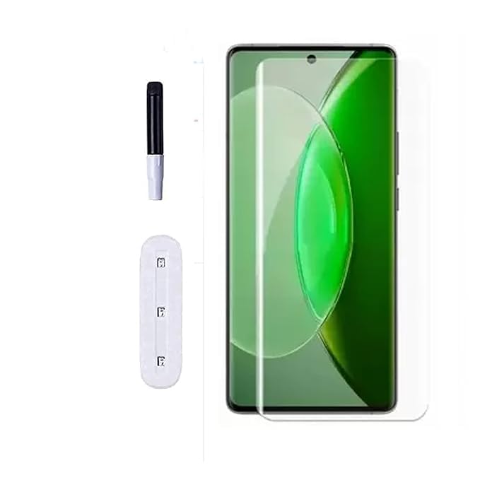 Image of Tempered Glass Screen Protector Compatible For OnePlus 13 R (3D UV) 5G with Edge-to-Edge Protector and with Easy Installation Kit