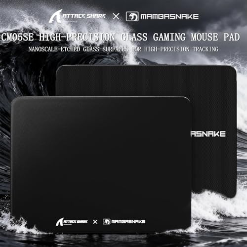 Alfombrilla ATTACK SHARK CM05SE de cristal templado resistente para periféricos gaming 2