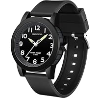 VOSO Kids Analog Watch for Boys Girls, 50M Waterproof Children Quartz Watch for 5-18 Years Old, Time Teacher Watches for Sports Outdoor, Kids Gifts, Easy to Read (Black)