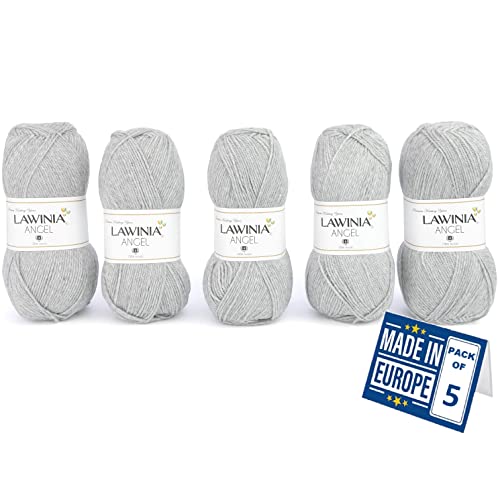 LAWINIA - Angel Premium Ultra Soft Double Knitting Wool 100g Balls x 5-280m 100% Acrylic Oeko-TEX Certified, Hypoallergenic & Vegan, Acrylic DK Wool for Knitting and Crochet Yarn Dk Knitting Yarn
