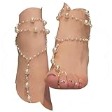 Snuhlzvm Trendy 14K Gold-Plated Foot Chain, Multi-Layer Cross Chain, Sparkling Beaded, Summer Fashion, Comfortable Ankle Accessory Set For Women