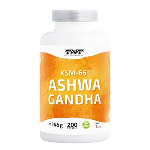 TNT Ashwagandha Kapseln hochdosiert (200 Kapseln) • KSM-66® • 600mg reines Ashwagandha pro Kapsel • Vegan & laborgeprüft Cover