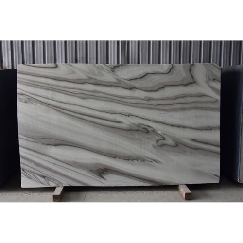 Premium White Marble Slab with Gray Veining, Natural Stone Panel