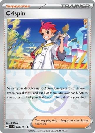 Pokemon - Crispin 105 131 Prismatic Evolutions Poke Ball Foil Card