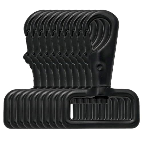 BIKICOCO 1-1/4'' Swivel Trigger Tilt & Bump Thumb Knob Bolt Snap Hook Lobster Claw Clasp Clip, Black - Pack of 10