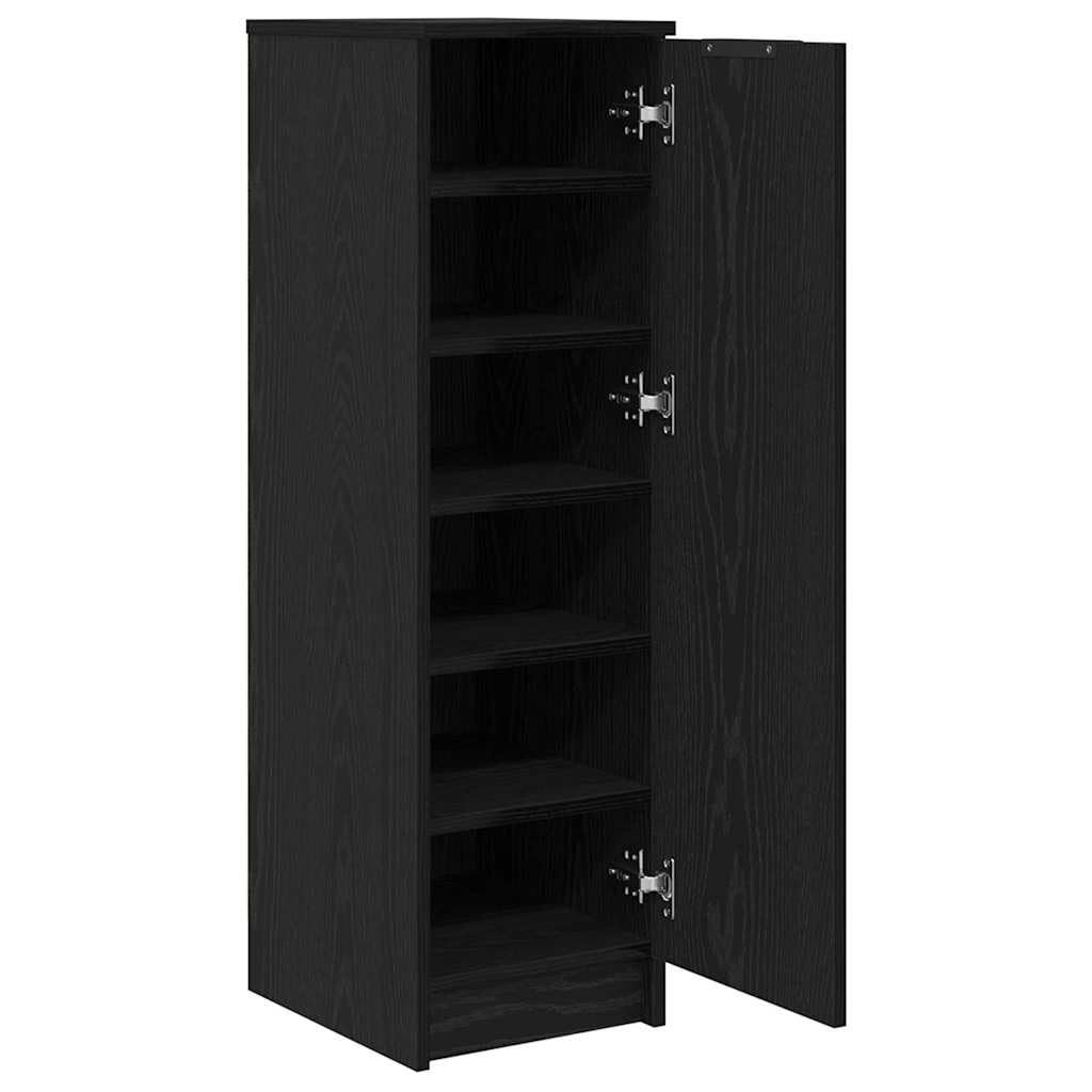 vidaXL Meuble à Chaussures Chêne Noir 29,5 x 35 x 101 cm Rangement Moderne