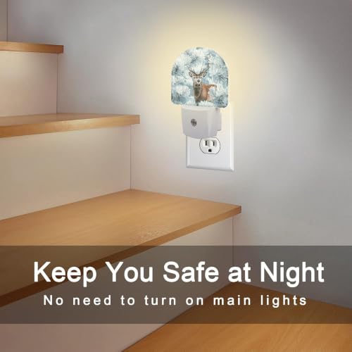 Image of Night Light, Dusk to Dawn Night Light Plug in, Christmas Winter Deer | Christmas Night Light for Kids,0.5w Energy Saving,Sleep Friendly,Nightlight for Hallway Stairway Kitchen Bedroom