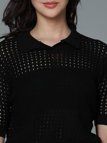 Image of HIGH STAR Women's Cotton Solid Regular Fit T-Shirt