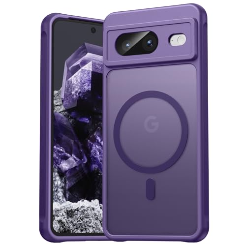 EASDNB für Google Pixel 8 Hülle für Magsafe Magnetisch Handyhülle für Pixel 8 Case Kameraschutz Stoßfeste Kratzfeste Durchscheinende Schutzhülle für Google 8 Lila