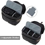 Camera Bag, BAGSMART SLR DSLR Canvas Camera Case, Vintage Padded Camera Shoulder Bag with Rain Cover for Women, Men, Black