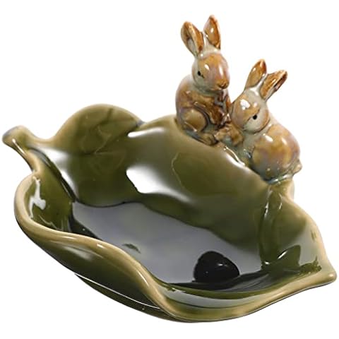 CALLARON Bunny Ceramic Soap Dish and Holder Cover
