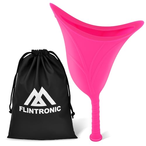 flintronic Urinella para Mujer, Urinario Portatil Mujer, Reutilizable Orinal Mujer, Orinal Embudo de Silicona para Orinar de Pie para Viajes, Actividades al Aire Libre, Camping, Festivales (Rosa) - imagen 8