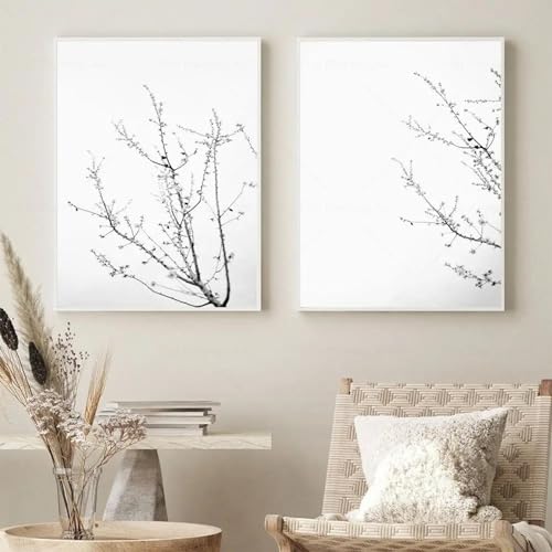 Peinture sur toile décoration de salon nature hivernale minimaliste 50x70cm