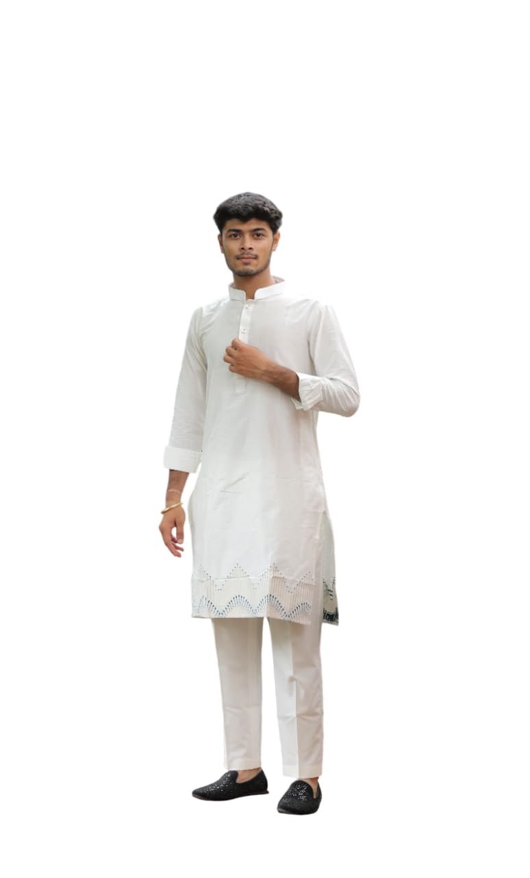 sanskruti Wavvy classic premium kurta Cotton Silk Daman Structured Kurta for Men Elegant Two-Tone Zari Work Full Sleeve Ethnic Wear for Men-picture-44
