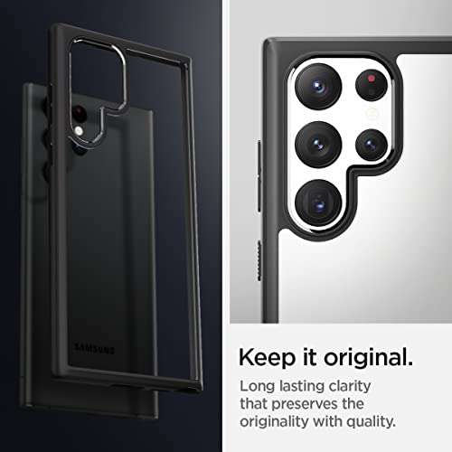 Image of Spigen for Galaxy S22 Ultra Case, Ultra Hybrid [Anti-Yellowing] [Compatible with Fast Wireless Charging] - Matte Black