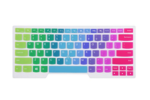 Leze - Ultra Thin Keyboard Skin Cover for Thinkpad E450C E460 E465 L450 T450S T14 T14s E14, Thinkpad P43s P14s, Thinkpad X1 Yoga 4th Gen, ThinkPad P1 Gen 2, X1 Extreme Gen 2 Laptop - Rainbow