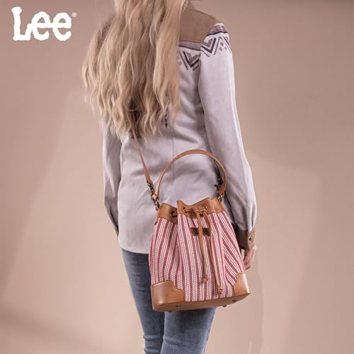 Image of Montana West X Lee Bucket Bag for Women Drawstring Hobo Crossbody Bag with Detachable Straps