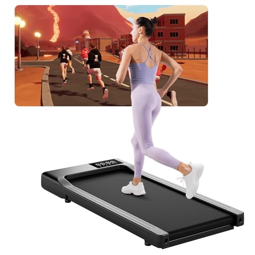 Superun Raceable Walking Pad with App Control, Under Desk Treadmill for Smart Devices with Training...