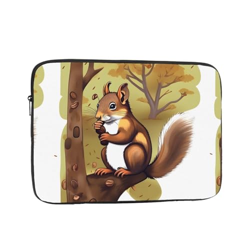 Nut-Eating Squirrel Laptop Sleeve Case 10 Inch Suitable for Notebook Computer Tablet Traveling Carrying Simple Case