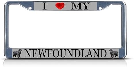 Fastasticdeals I Love My Newfoundland Dog License Plate Frame Tag Holder Cover image 2