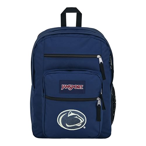 JanSport NCAA Officially Licensed Backpack, Penn State Nittany Lions, Big Student with Padded 15-Inch Laptop Sleeve, 2 Compartment Computer Bag with Bottle Pocket & Haul Handle, Book Rucksack, Navy