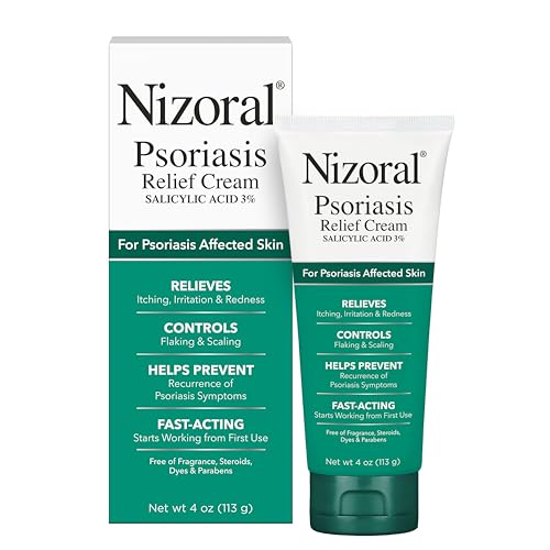 Nizoral Psoriasis Relief Cream Maximum Strength 4 Fl Oz Relieves Itching Irritation & Redness Controls Flaking and Scaling Salicylic Acid 3%