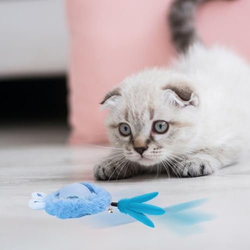 LETTERASHQP Katzenspielzeug Elektrisch Katzenball Elektrisch Elektronisches Interaktives Hundespielzeug Ball Katzenspielzeug Selbstbeschäftigung Smart mit Hasenohren und Schwanz für Katzen Hunde