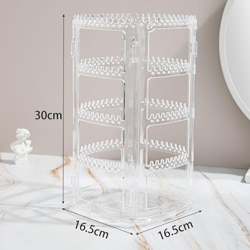 Image of VERAT Rotating Earrings Stand Jewelry Display Organiser /Earrings organiser /Jewellery towers /jewellery stands /earring organizer Container for Home Wardrobe & Cupboard (Transparent)