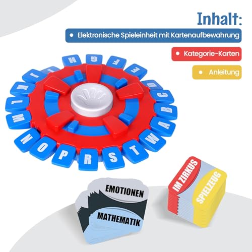 Asslye RASENDE WÖRTER Spiel Deutsch - Innovatives Wortspiel mit Timer, Buchstaben Drücken, Ideal für Familienspiele, Brettspiele und Partyspiele, Für Kinder und Erwachsene – Bild 5