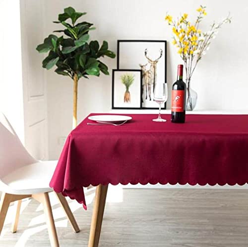 Nappe de Noël couleur unie rouge pour table de fête chaleureuse
