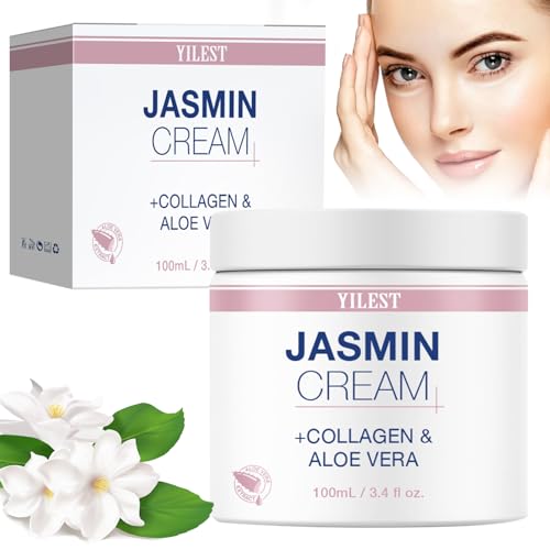 Jasminsalbe Plus 100 ml Jasmin Salbe Augen Augen Aktiv-Jasminsalbe Jasminsalbe Gegen Augenringe Augencreme mit Collagen und Aloe Vera Gegen Falten Augencreme Augenpflege Für Frauen & Männer