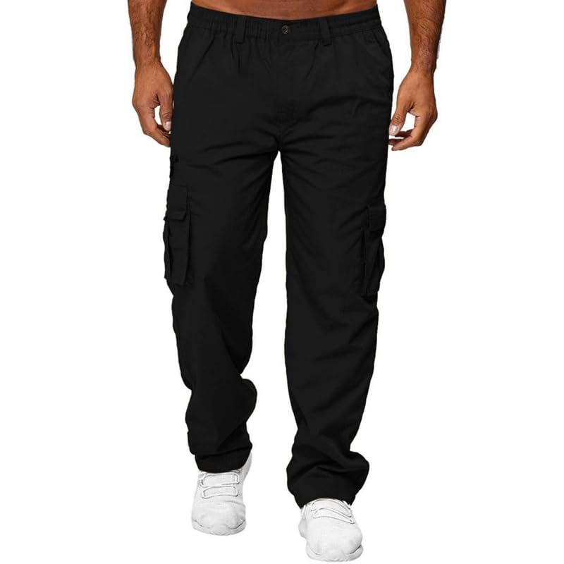 Men Straight Leg Pants Multiple Pocket Design Comfort Casual Versatile
