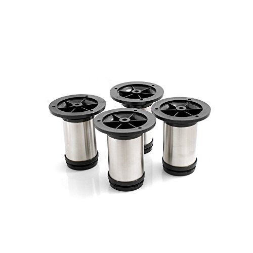 Preisvergleich Produktbild Design61 4er Set Sockelfuss Stellfuss Küchenfüße Möbelfüße Möbelfuß Sockelfuß für Schränke Ø 50 mm Verstellbare Höhe 150-180 mm
