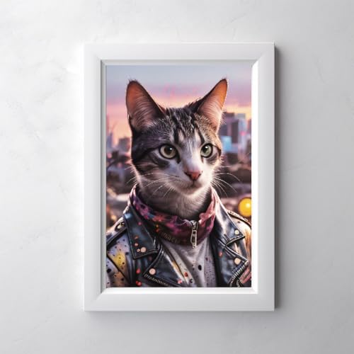 Portrait personnalisé de chien et chat sur toile art numérique 4K
