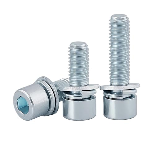 Vis à six pans creux M8 en acier carbone avec rondelle plate