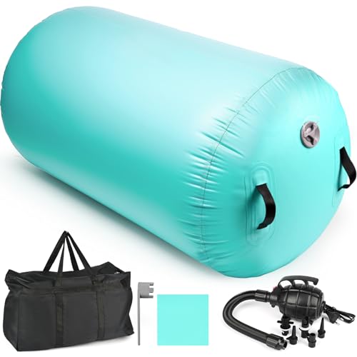 Diealles Shine Air Roll Hinchable, 100x60cm Air Roll Gimnasia, Rollo Inflable con Bomba Eléctrica y Bolsa de Transporte, Air Roll Air Barrel Gymnastik para Entrenamiento Fitness Yoga Fitness