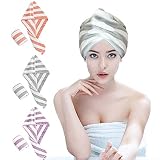 Adecuado para todo tipo de cabello y edades: el tamaño de la toalla de microfibra es de 25 x 65 cm. Adecuado para la mayoría de los tipos de cabello, apto para todas las edades, incluidos niños, niñas, mujeres y adultos.