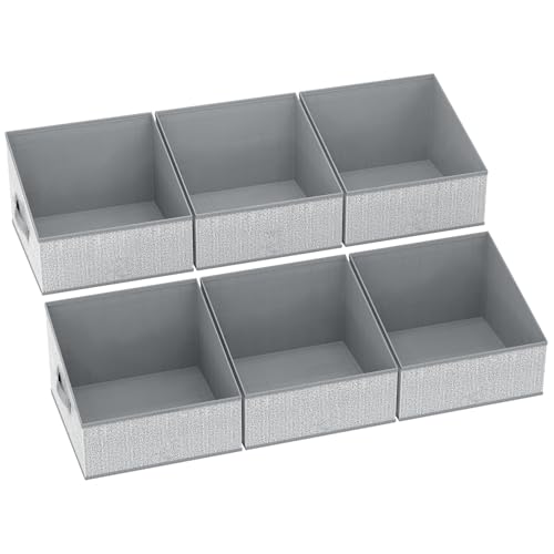 DIMJ Closet Storage Bins - Fabric Storage Baskets for Shelves, Collapsible Closet Organizers and Storage with Handles, Trapezoid Shelf Organization Storage Cubes for Purse, Toys, Books, Towel, Socks
