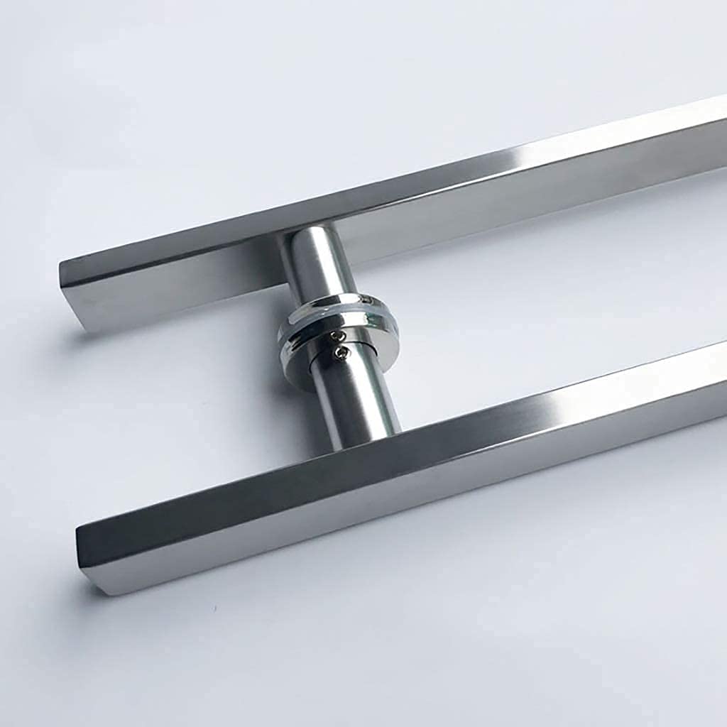 Manilla de Puerta de Empuje y tracción, Manilla de Puerta de Acero Inoxidable Resistente, Tubo Cuadrado, Manilla de Puerta de Vidrio/Manilla de Puerta de Madera (1200x800