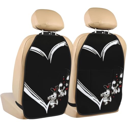 スヌーピー キックガード 車用 シートバックポケット 汚れ防止 収納ポケット 後部座席 カバー 小物入れ カー用品 2枚セット 汎用 取り付け簡単 WL94