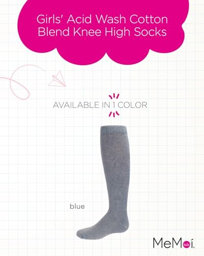 MeMoi Girls' Acid Wash Cotton Blend Knee High Socks2