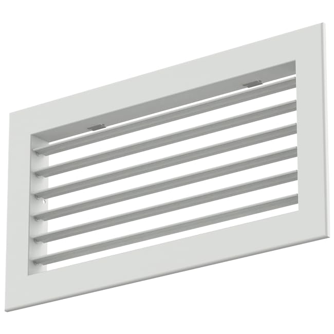 Grille murale en aluminium 500x150 mm RAL 9016 réglable à ressorts