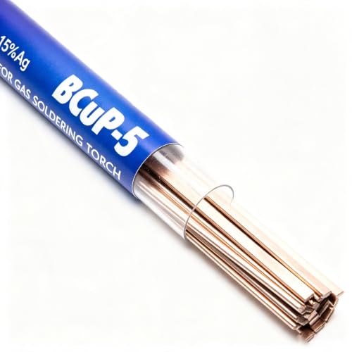 Image of 20 Sticks Brazing Rods Bcup-5 15% Silver Solder Phos Copper Brazing Alloys Flat Welding Rods Industry 0.050 inch x 1 /8 inch x 14 inch for Air Conditioning Refrigerator Cold Storage HVAC Units