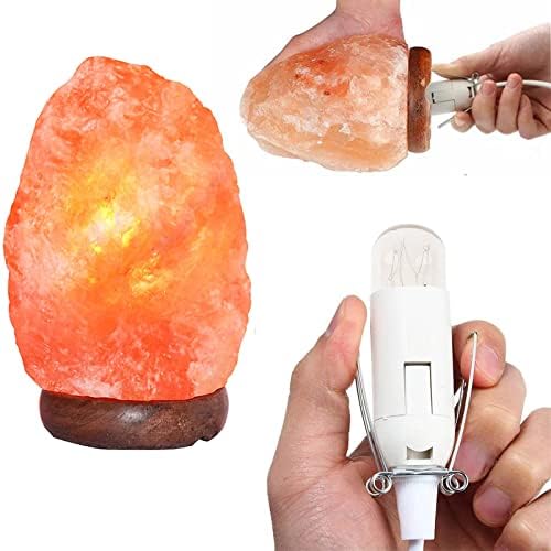 Salt Lamp Cord 1.8m with Dimmer Switch Metal Clip and 5 Free E14 Bulbs, White Salt Lamp Power Cable Original Replacement Light Fitting Spare, for Himalayan Crystal Salt Rock Lamp - 250V 3-Pin UK Plug