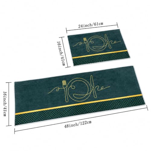 Image of HomeCloud Anti Fatigue Kitchen Rug Printed Thick Anti Slip, Washable, Big Size, Designer Folding Kitchen Mat for Home BedroomStandard Size (41 x 122 cm 41 x 61 cm) ( Kitchen Black Folk)