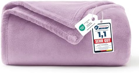 WAVVE Kuscheldecke Flauschig Decke Tagesdecke 150x200 - Sofadecke Lila | 260g/m² Blanket, Weich Flanell Fleecedecke, Überwurf für Sofa und Bett, Couchdecke, Deko als ideale Geschen