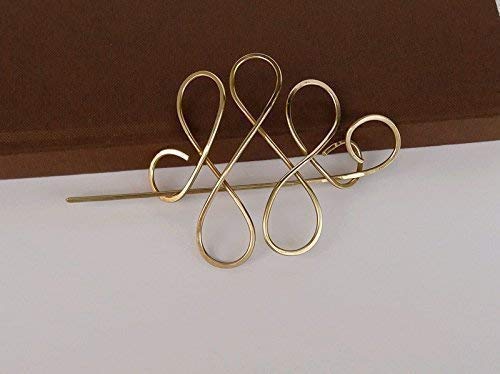 Celtic Hair Bun Holder Women's Gold Hair Clip, Hair Pin, Hair fork, Scarf Slide, Hair Barrette, Bun Holder